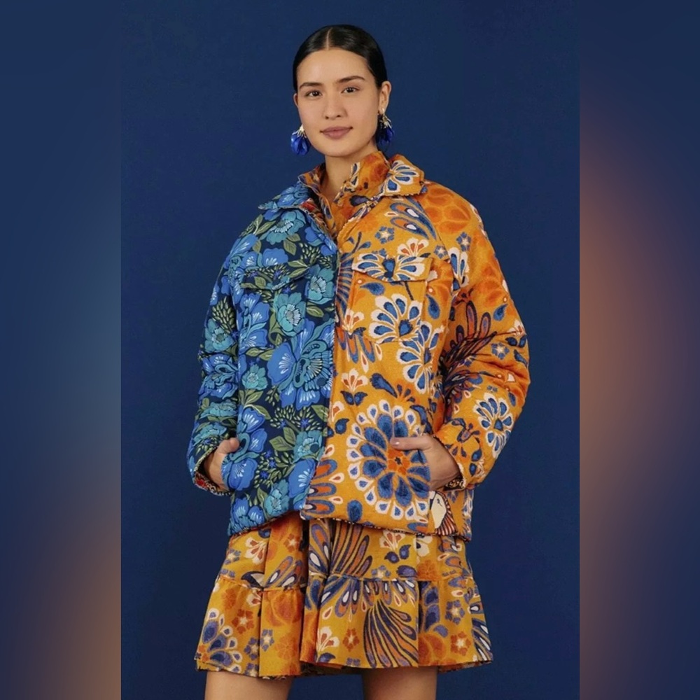 FARM RIO x YAWANAWA sz S Mixed prints reversible jacket